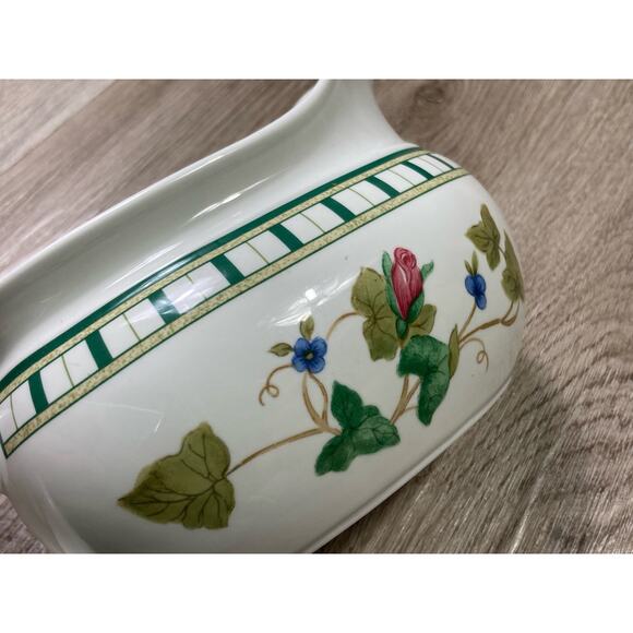 Lenox Summer Terrace Gravy Boat Green Floral Ivy Trim Vintage - Picture 7 of 9